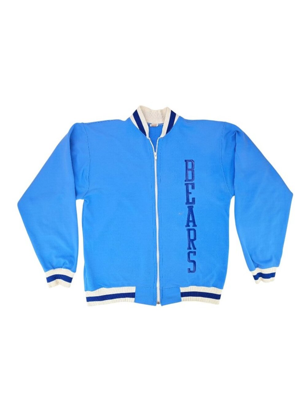 Vintage Russell Athletic Blue St. Marys Bears Nylon Track Jacket Medium 1970s
